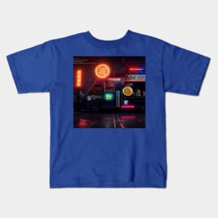 Cyberpunk Tokyo Ramen Food Truck Kids T-Shirt